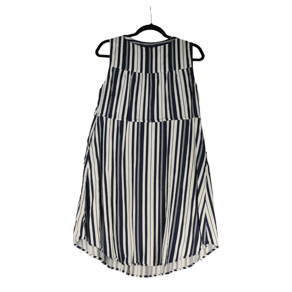 Torrid Blue White Dress Womens Size 0 XL Pockets Stretch Elastic Draw Waist - Picture 8 of 9